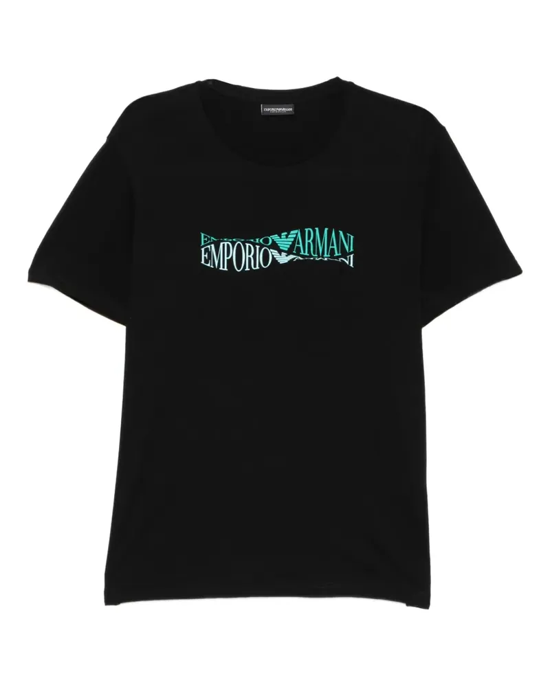 Emporio Armani logo-printed T-shirt - Schwarz Schwarz