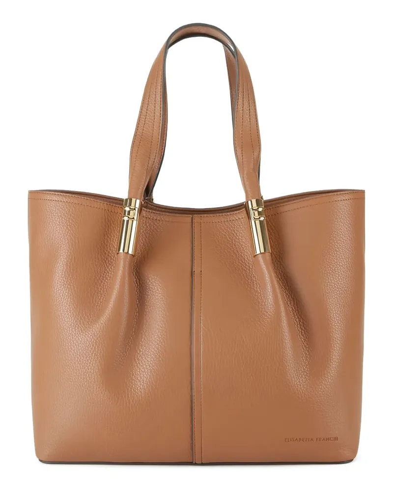 Elisabetta Franchi Großer Tote Bag mit Logo - Braun Braun