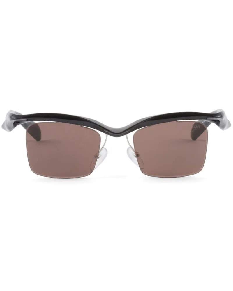 Prada Runway Sonnenbrille mit geometrischem Gestell - Braun Braun