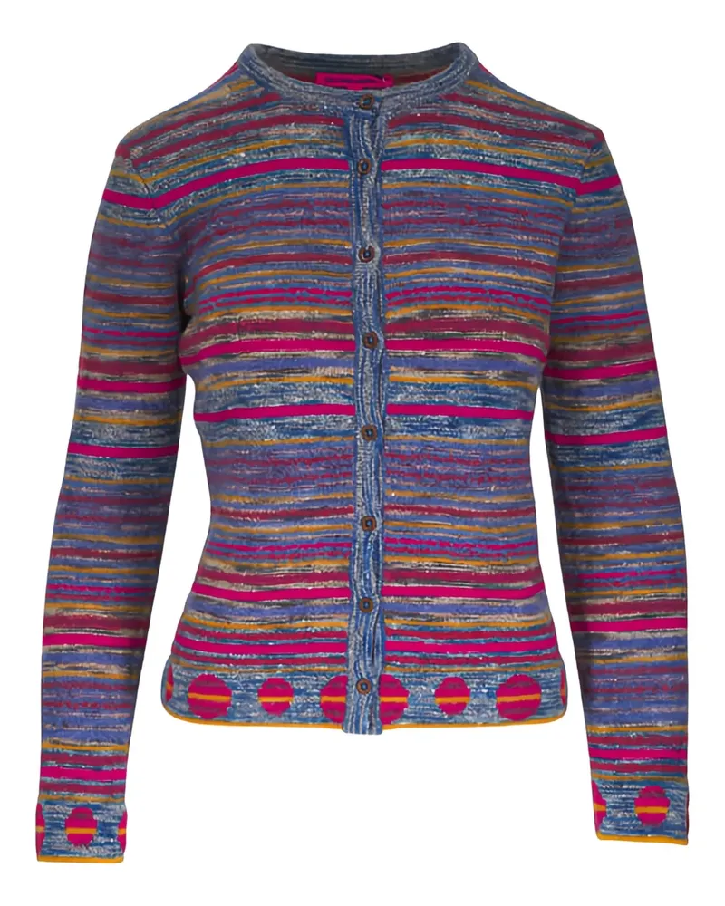 The Elder Statesman Explorer striped button cardigan - Blau Blau