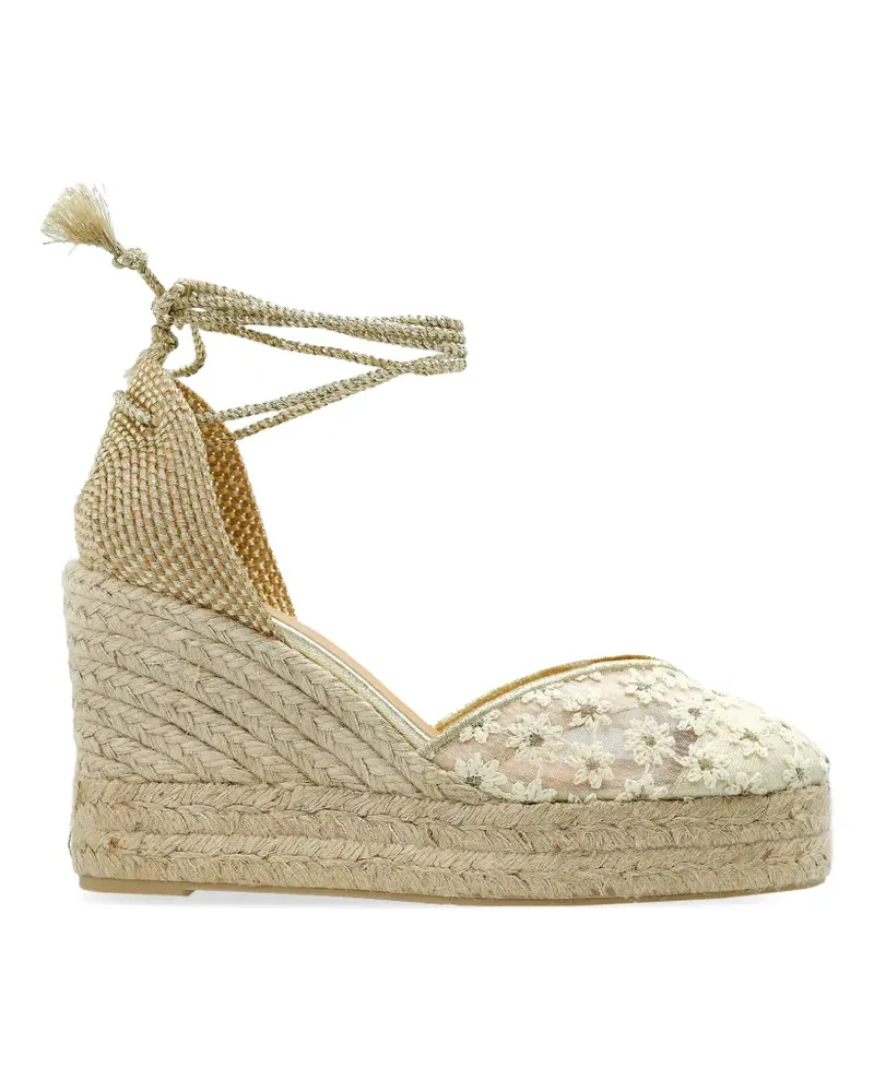 Castañer Clair floral lace espadrille - Gold Gold