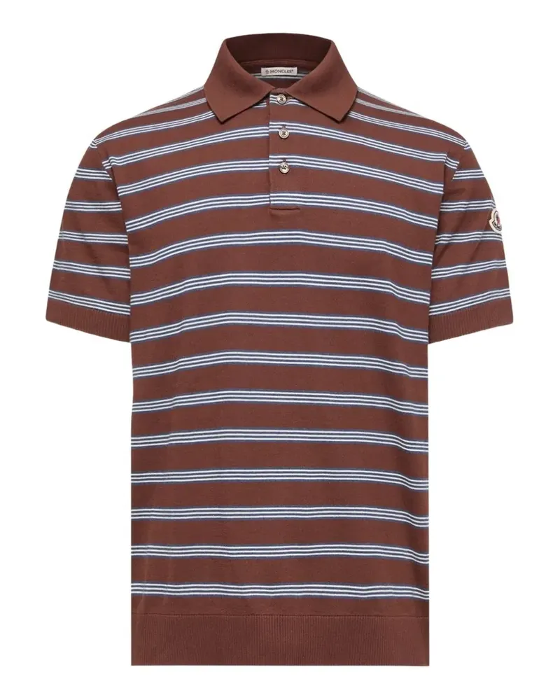 Moncler Gestreiftes Poloshirt - Braun Braun