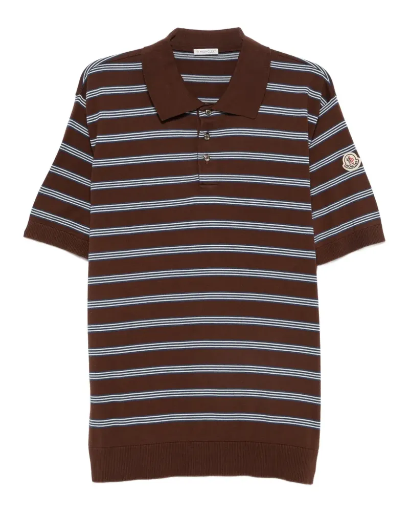 Moncler striped short-sleeve polo shirt - Braun Braun