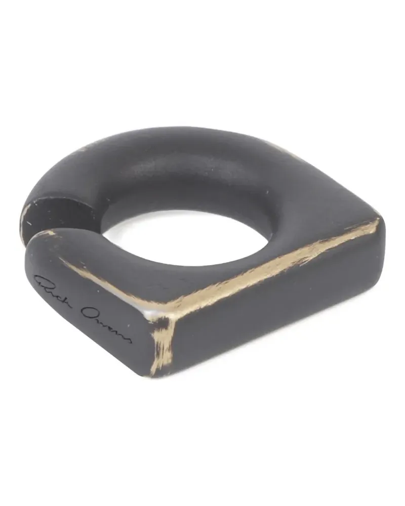 Rick Owens Runder Ear Cuff mit Krappenfassung - Schwarz Schwarz
