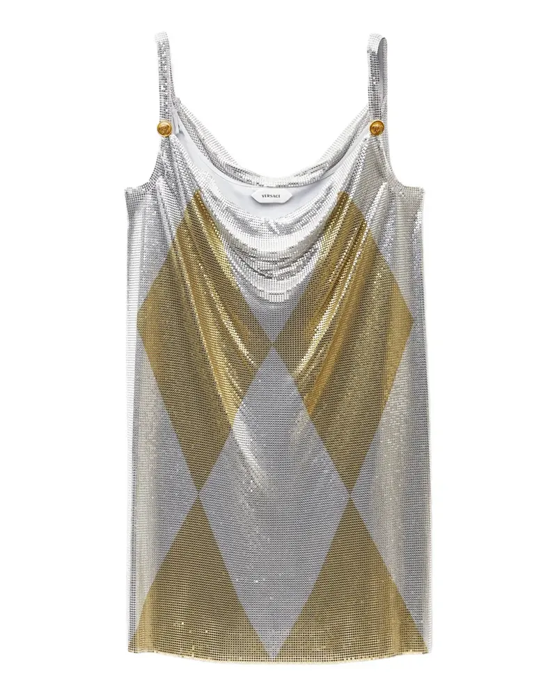 Versace Minirock aus Mesh - Silber Silber
