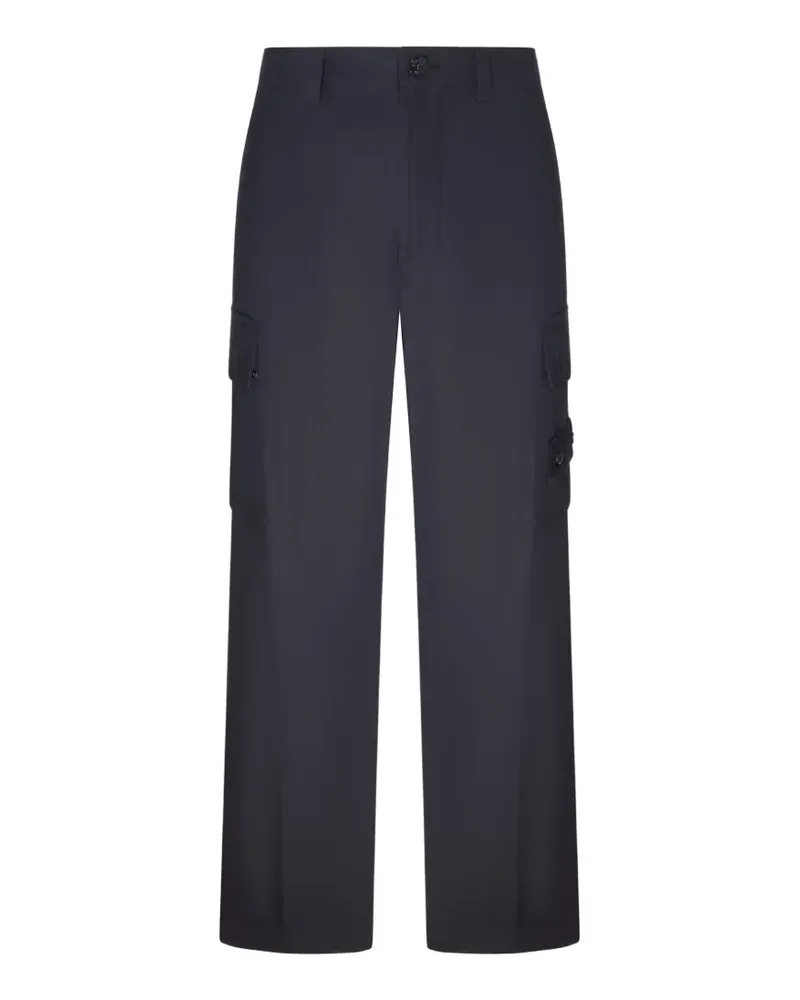 Stone Island wide-leg logo-patch cargo pants - Schwarz Schwarz