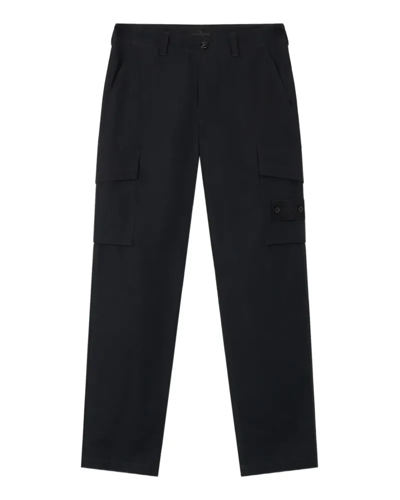 Stone Island 3100021 All-Weather Canvas_S.I. Ghost Cargohose - Schwarz Schwarz