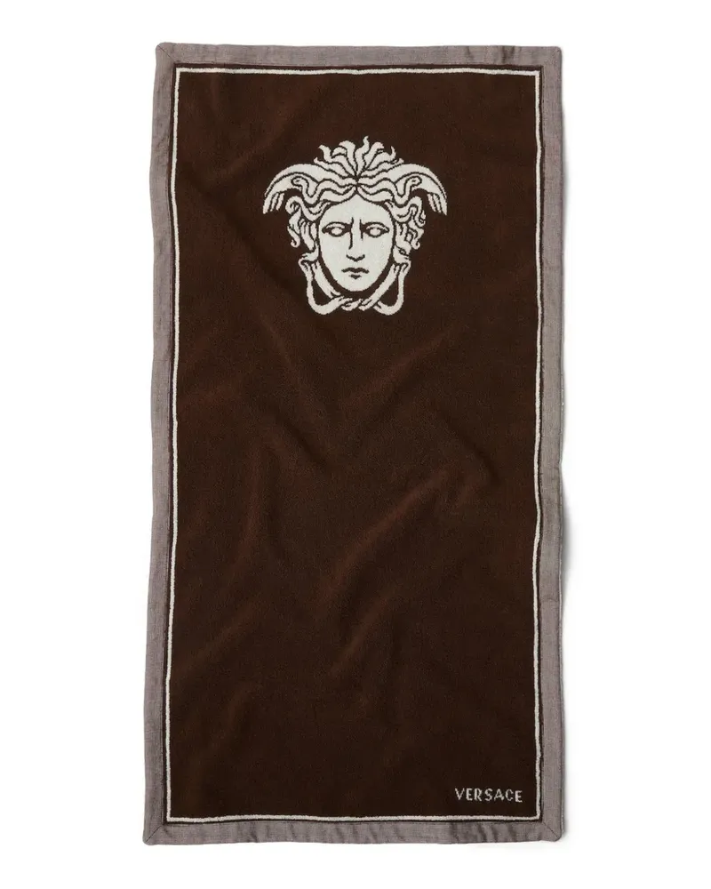 Versace jacquard Medusa towel - Braun Braun