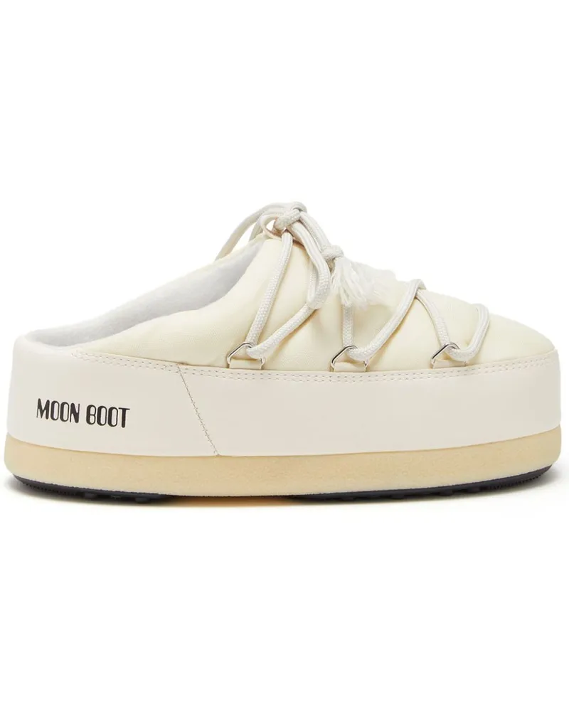 Moon Boot Icon Pantoletten mit Logo-Print - Nude Nude
