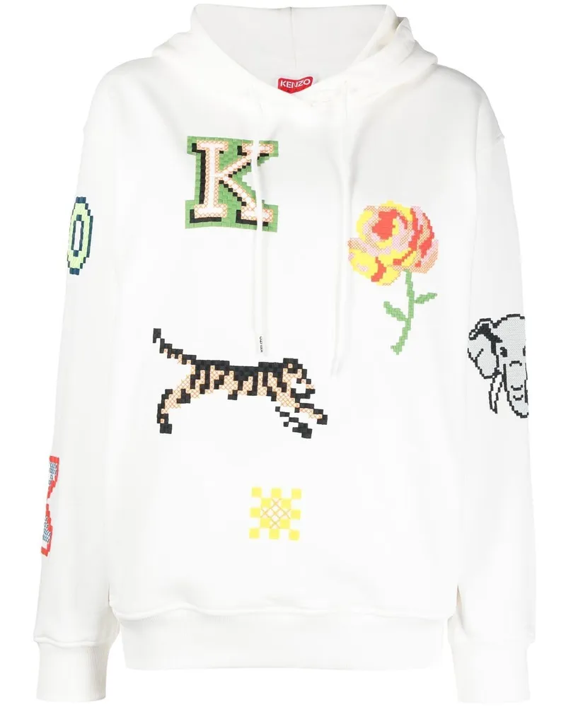 Kenzo Hoodie mit grafischem Print - Weiß Weiß
