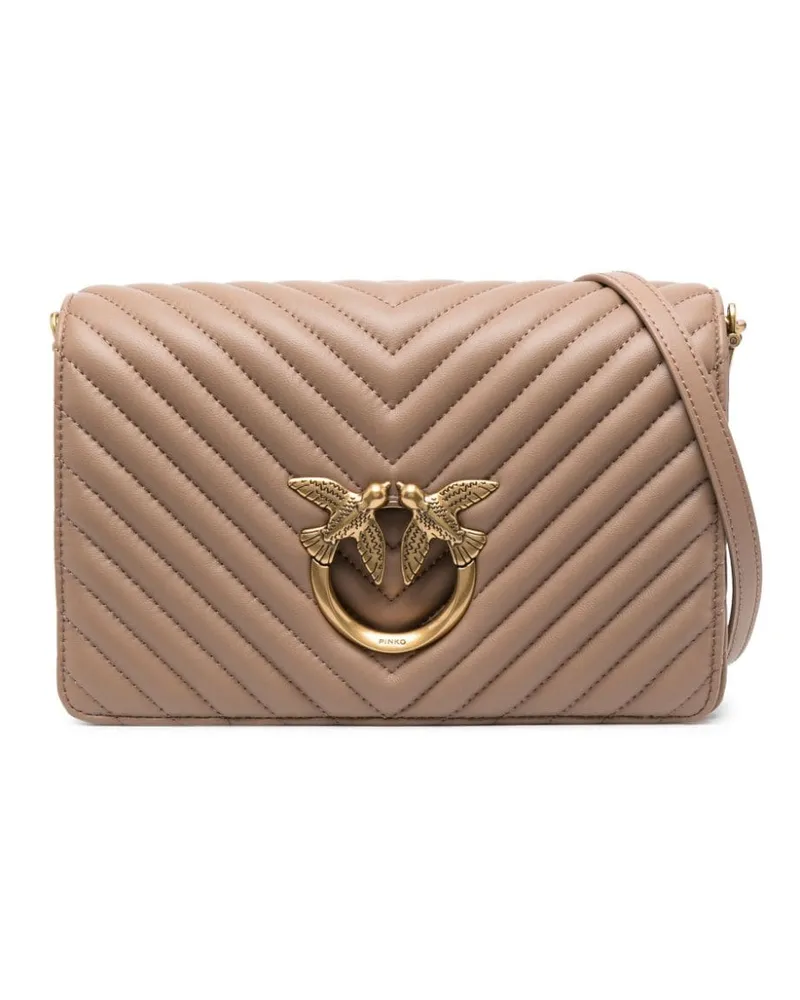Pinko Schultertasche aus Leder - Nude Nude