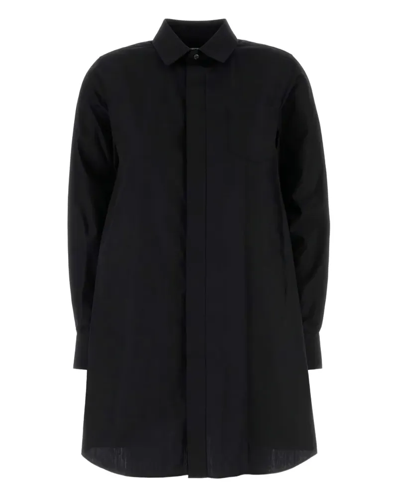 Sacai Hemdkleid aus Popeline - Schwarz Schwarz