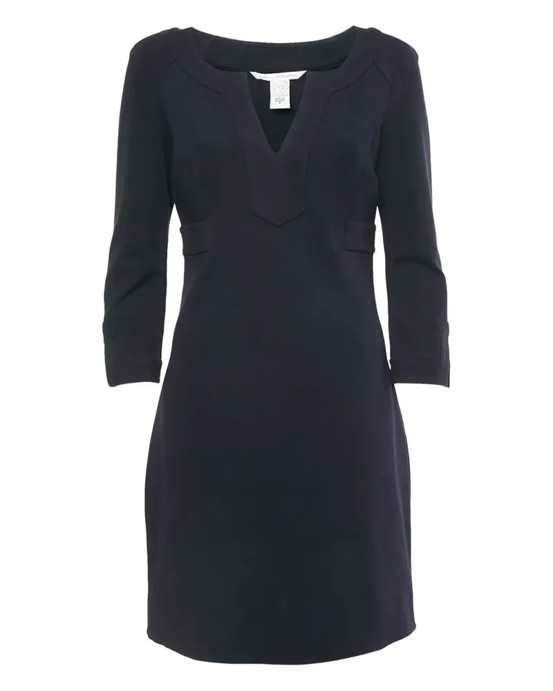 Diane von Furstenberg Kleid mit V-Ausschnitt - Blau Blau