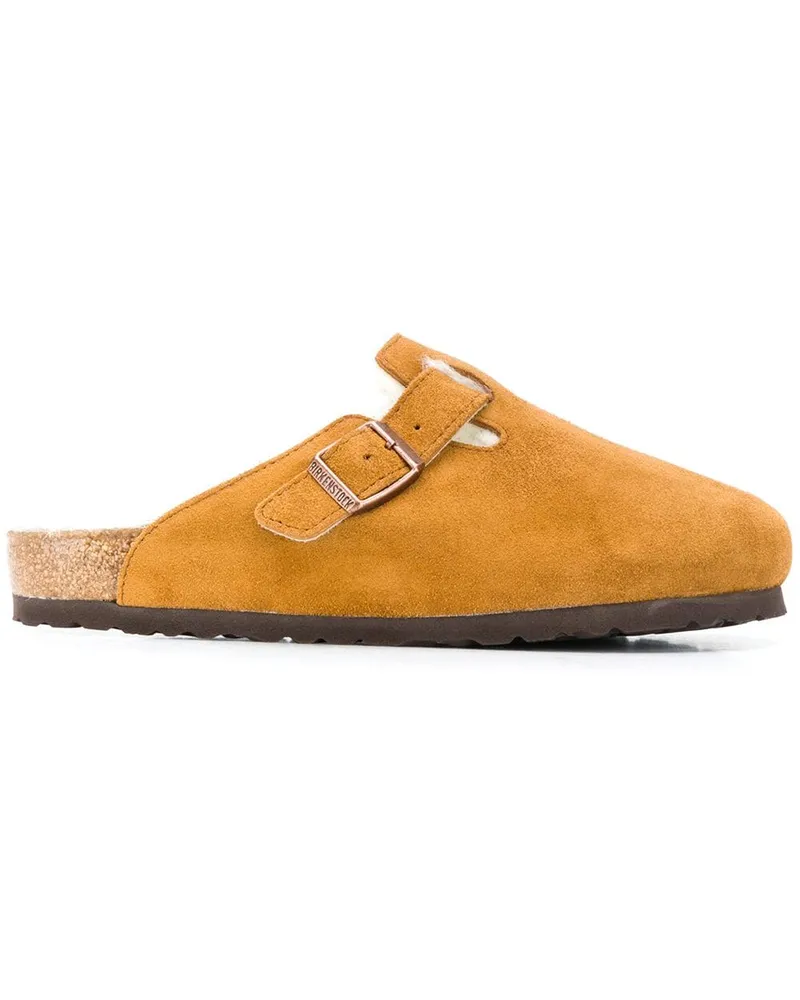 Birkenstock Mules mit Shearling-Futter Braun