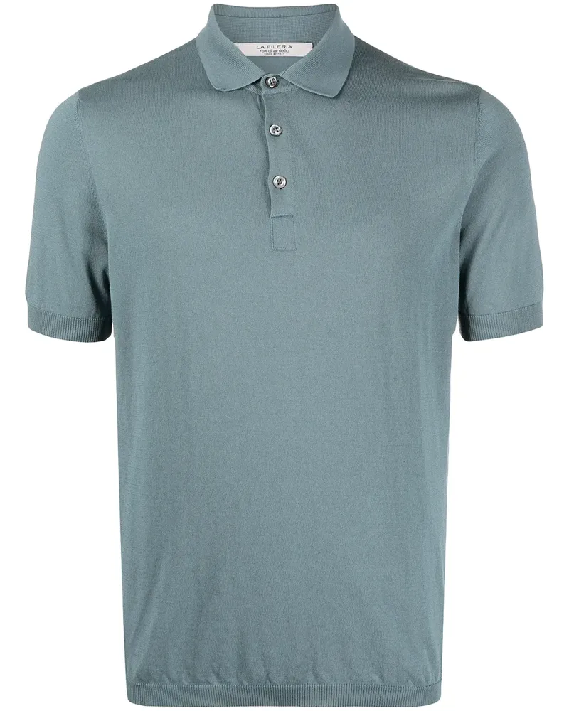 D4.0 Schmales Poloshirt - Blau Blau