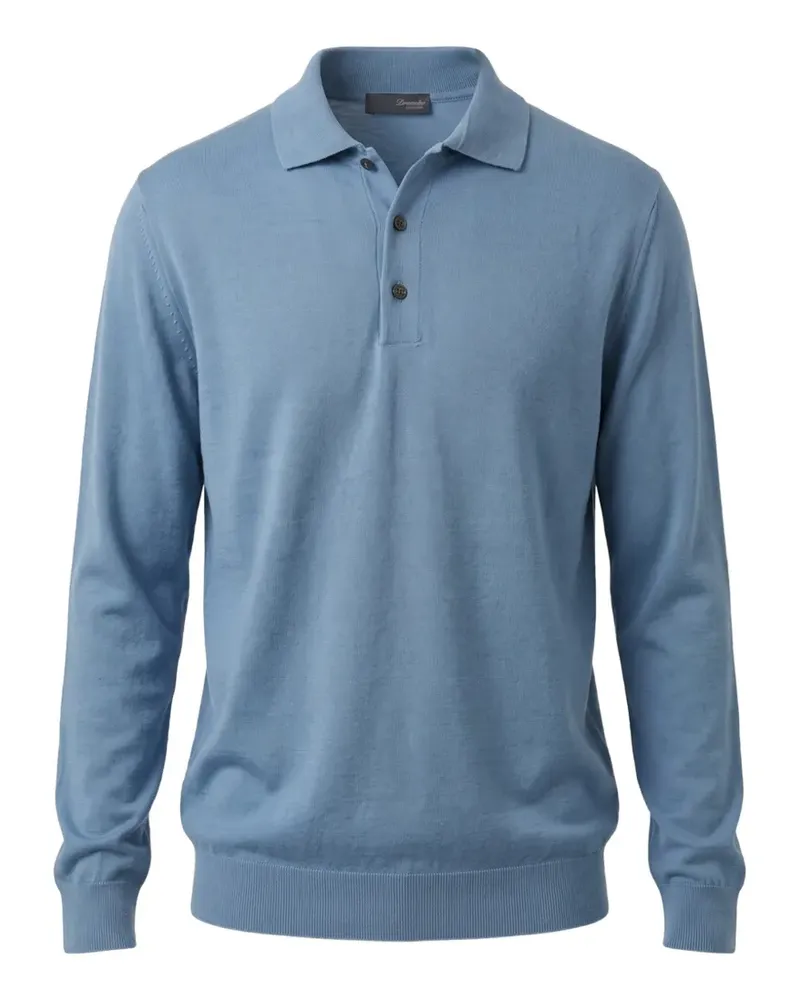 Drumohr  Langärmeliges Poloshirt - Blau Blau