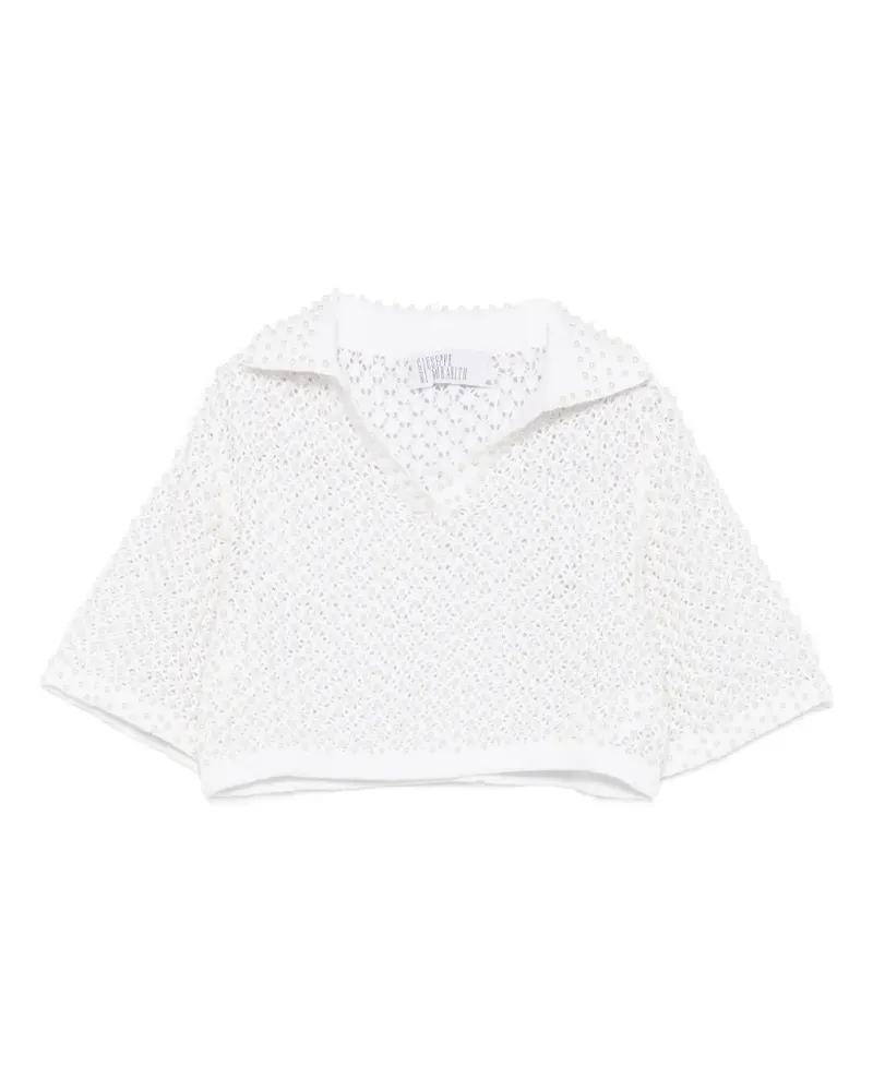 Giuseppe di Morabito Stricktop mit Kunstperlen - Weiß Weiß