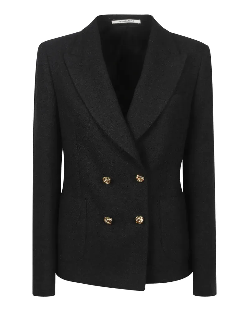 Tagliatore Coral double-breasted textured blazer - Schwarz Schwarz