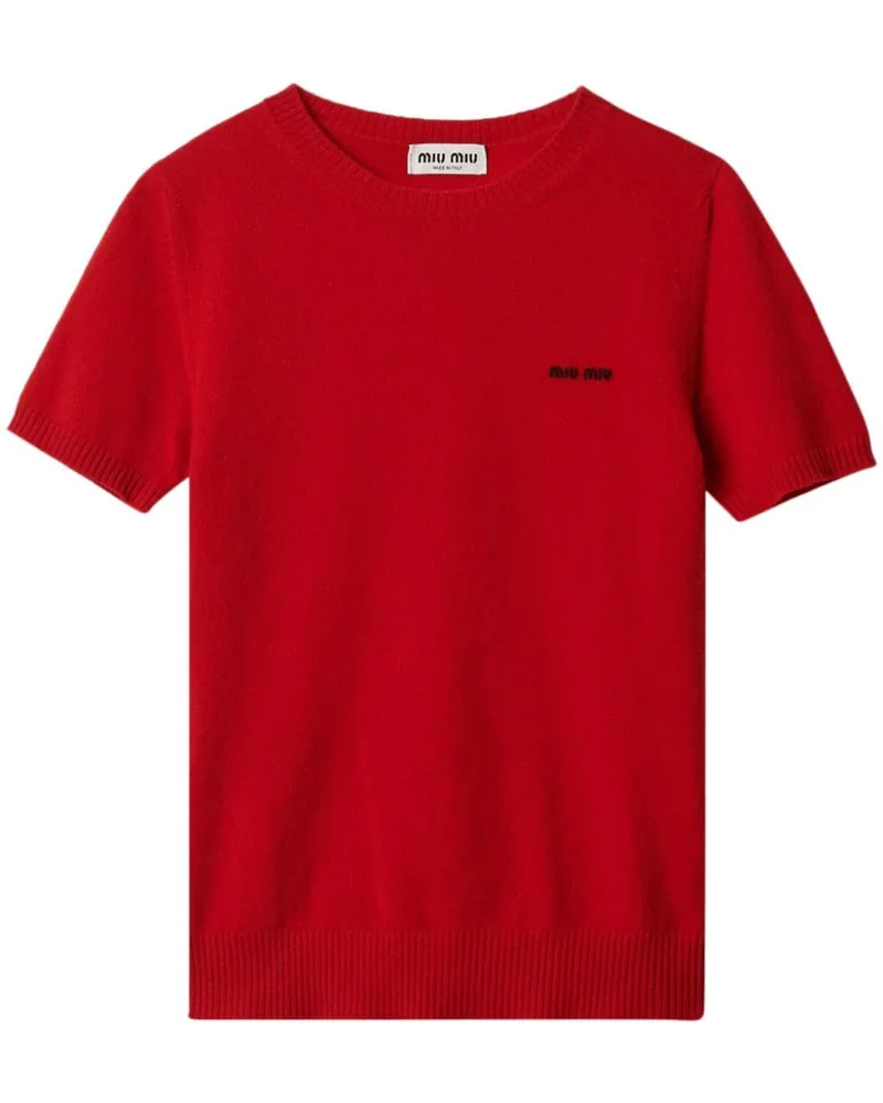 Miu Miu Kaschmirschal mit Intarsien-Logo - Rot Rot