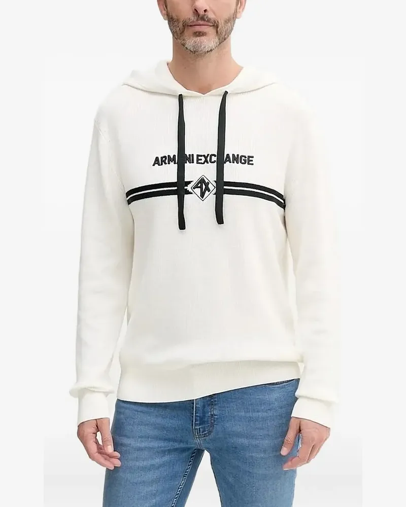 Armani Exchange Pullover mit Logo-Stickerei - Weiß Weiß
