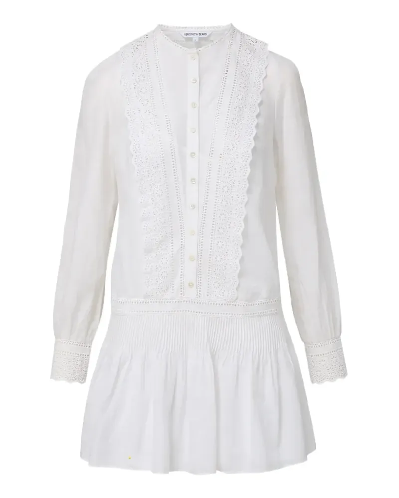 Veronica Beard Marguerite Eyelet pleated mini dress - Weiß Weiß