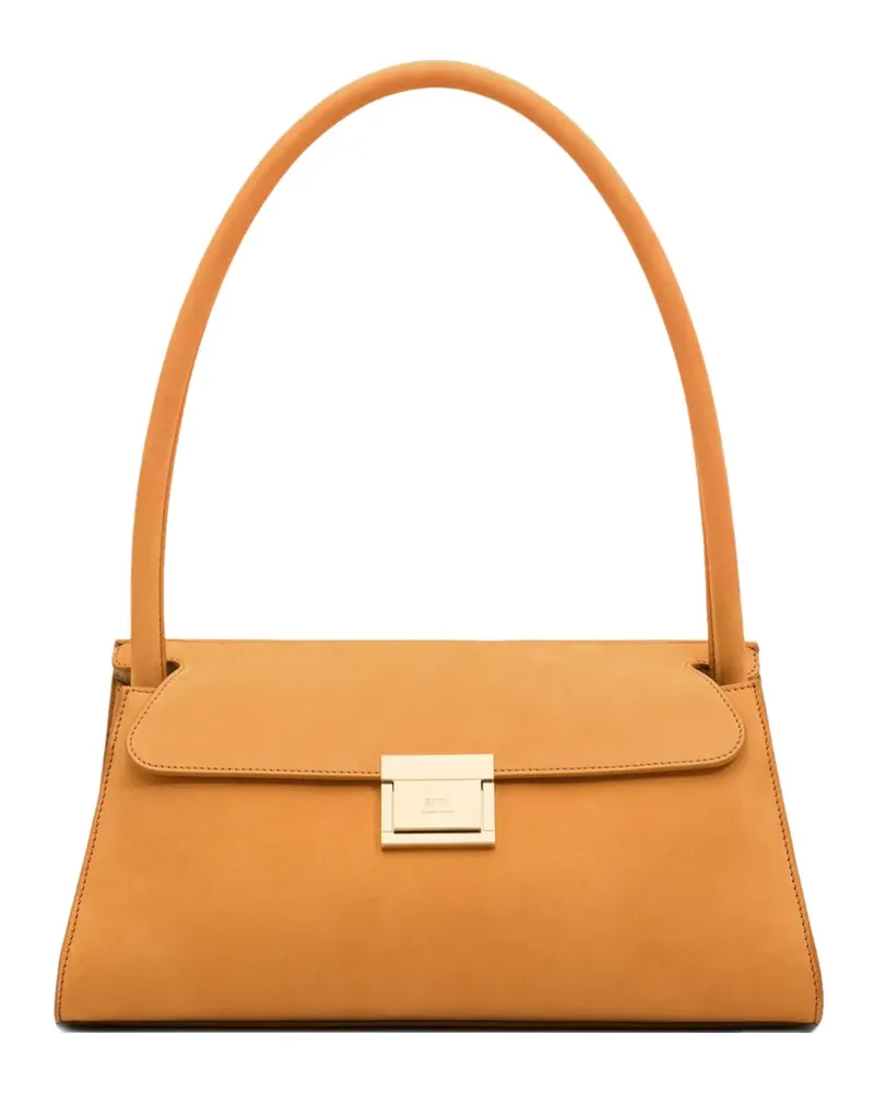 AMI Paris Mini Mimi Tote Bag aus glattem Leder - Orange Orange