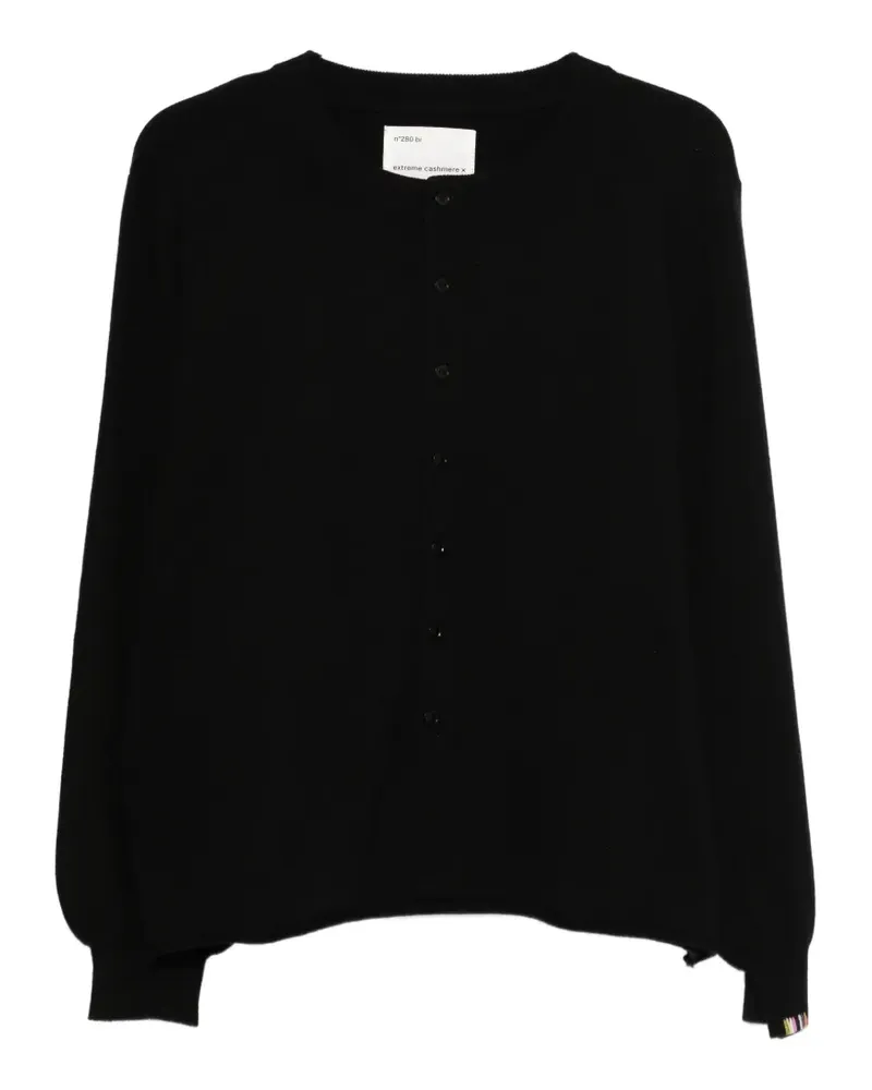 extreme cashmere Nº280 Bi crew-neck cardigan - Schwarz Schwarz