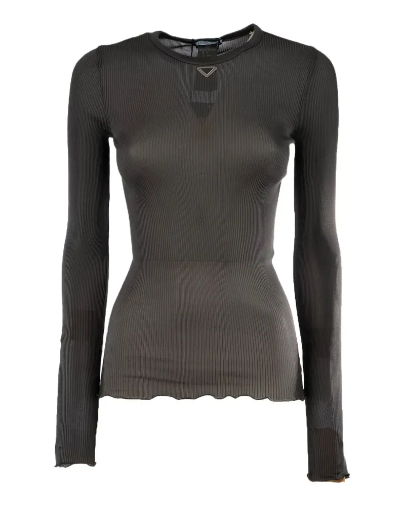 Prada ribbed-knit top - Grau Grau
