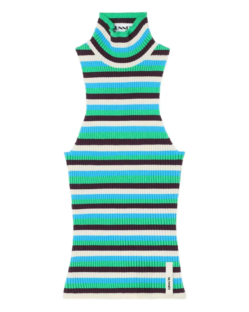 SUNNEI striped high-neck vest - Blau Blau