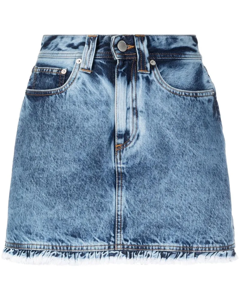 Alessandra Rich Jeansrock mit Acid-Wash-Effekt - Blau Blau