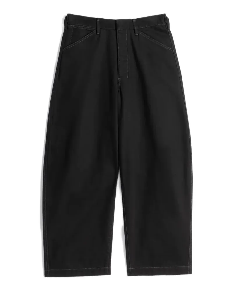 Christophe Lemaire Hose mit weitem Bein - Schwarz Schwarz