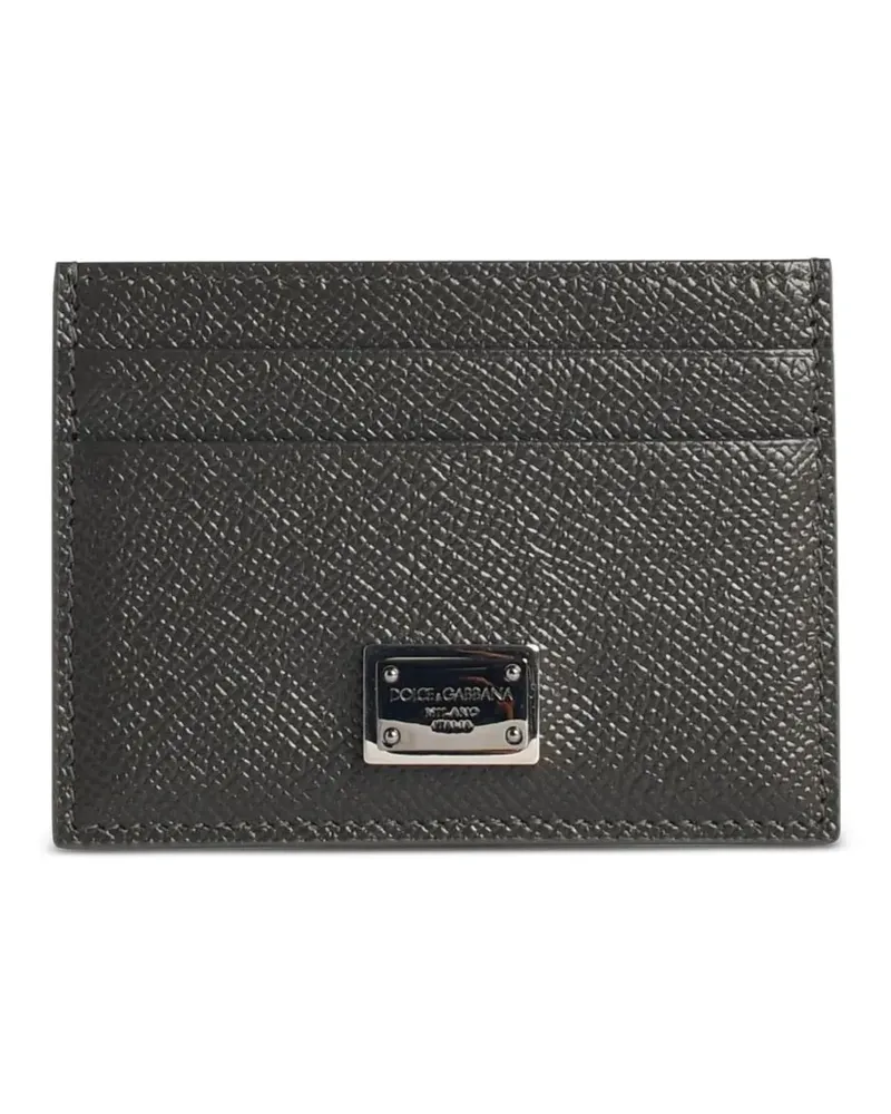 Dolce & Gabbana Dauphine logo-plaque grained-leather card holder - Grau Grau