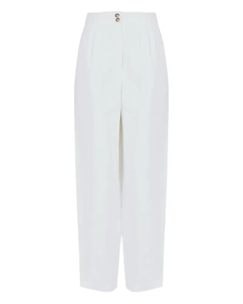 Emporio Armani Bundfaltenhose aus Leinen - Weiß Weiß