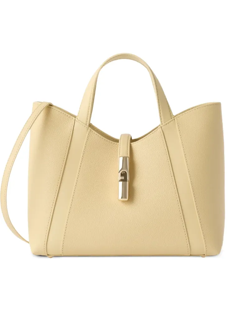 Furla Goccia grained leather tote bag - Nude Nude