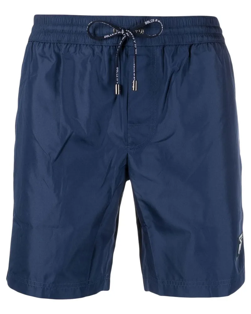 Dolce & Gabbana Badeshorts mit Logo-Patch - Blau Blau
