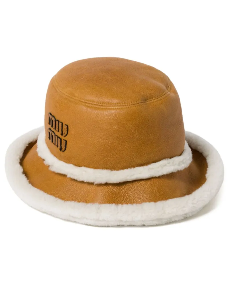 Miu Miu Fischerhut mit Shearling - Braun Braun