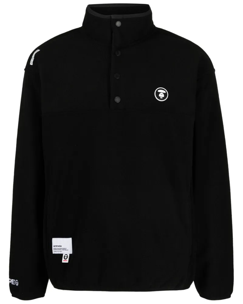 BAPE Rollkragen-Sweatshirt mit Logo-Applikation - Schwarz Schwarz