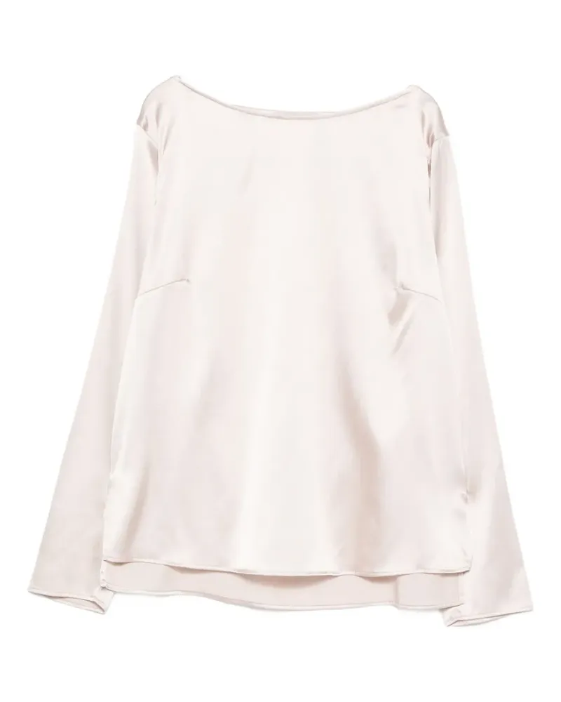 Purotatto Bluse mit U-Boot-Ausschnitt - Nude Nude