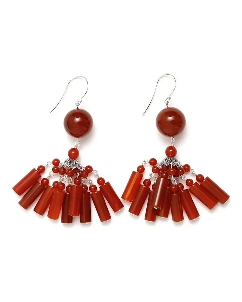 Sophie Buhai Flamenco carnelian tassel earrings - Silber Silber