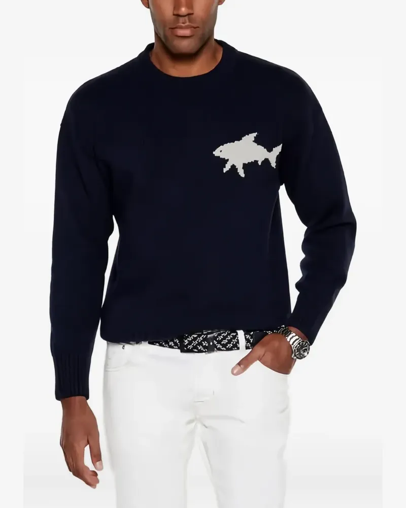 Paul & Shark Pullover mit Hai - Blau Blau