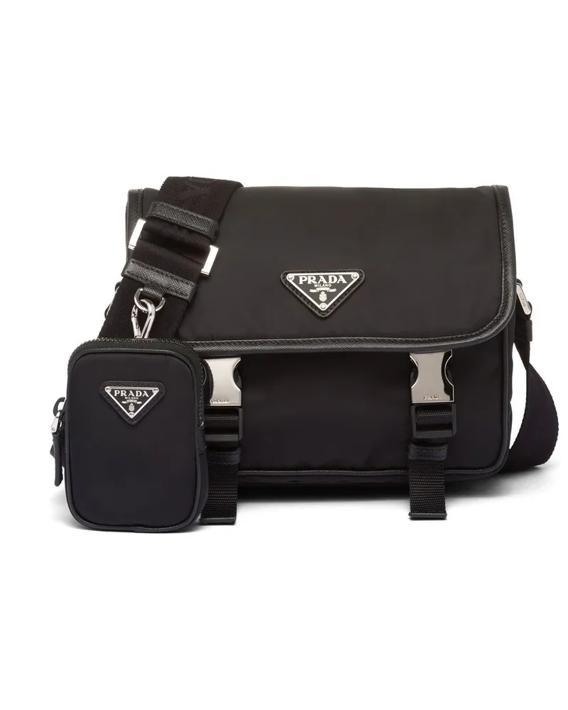Prada Schultertasche aus Re-Nylon - Schwarz Schwarz