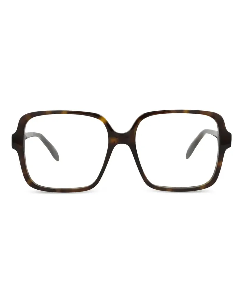 Alexander McQueen Brille mit eckigem Gestell - Braun Braun