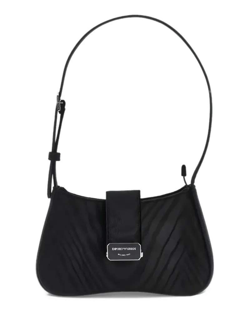 Emporio Armani zebra-pattern logo-plaque shoulder bag - Schwarz Schwarz