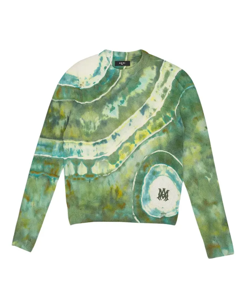 Amiri Ma Tie Dye Cashmere Crewneck Sweatshirt "Green" - Grün Grün