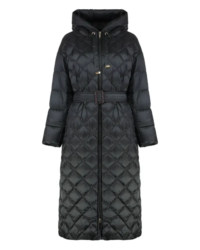 Max Mara Gesteppter Trepar Daunenmantel mit Kapuze - Schwarz Schwarz