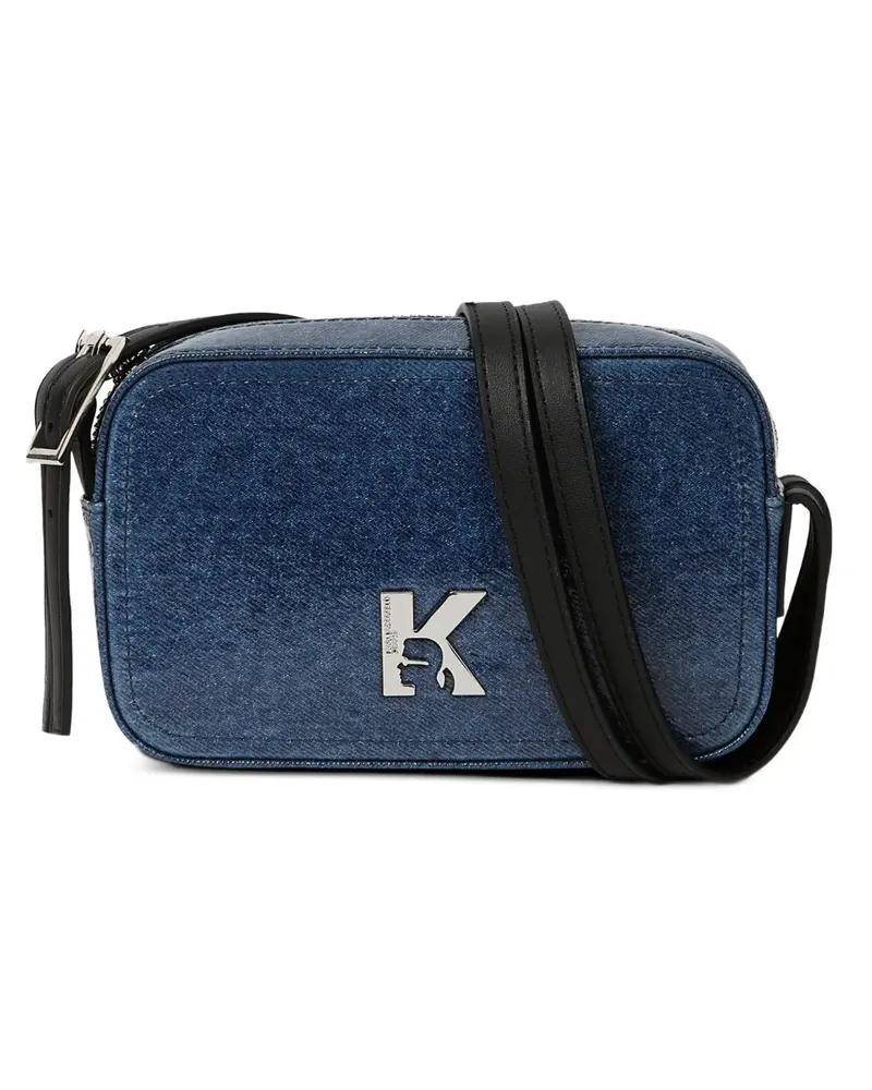 Karl Lagerfeld Mini Umhängetasche mit Logo-Schild - Blau Blau