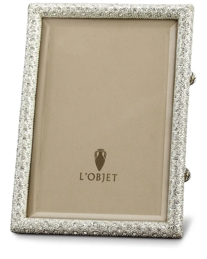 L’OBJET Eckiger Pavé-Bilderrahmen (13cm x 18cm) - Silber Silber