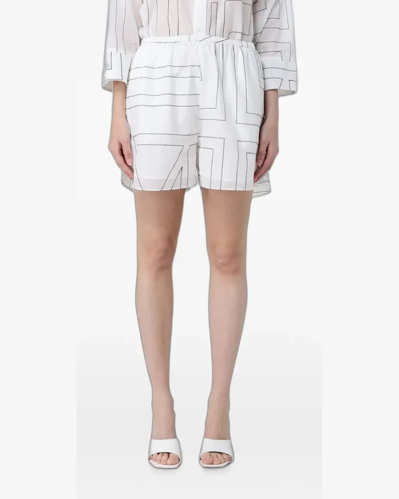 MEIMEIJ logo-print cotton shorts - Weiß Weiß