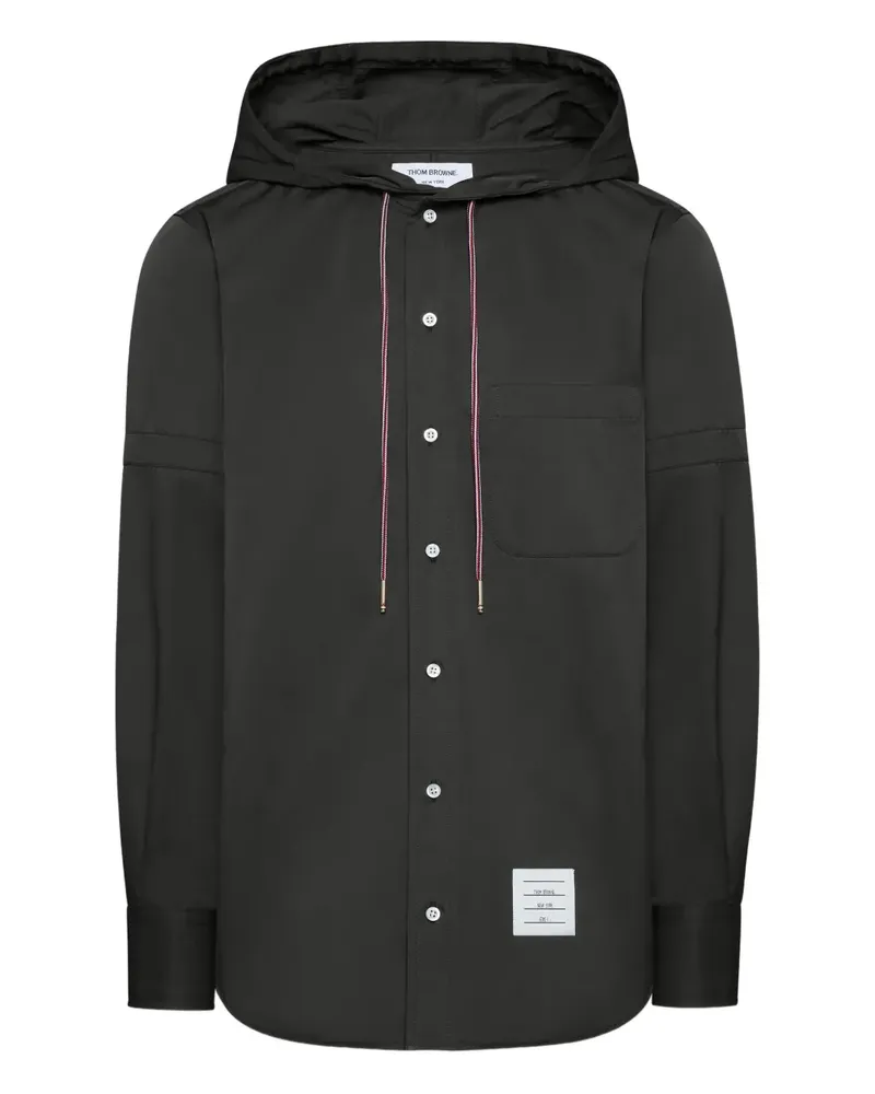 Thom Browne Kapuzenhemd mit Armband-Detail - Schwarz Schwarz