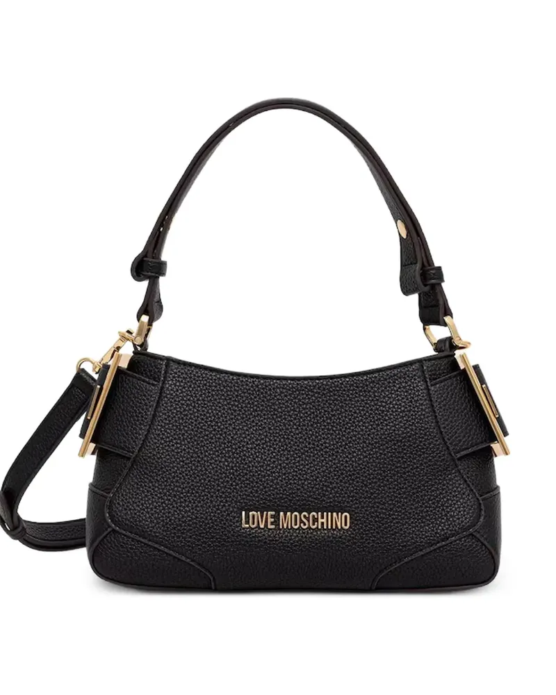 Moschino Schnallen-Tote Bag mit Logo-Schild - Schwarz Schwarz